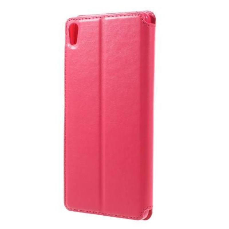 Richi PU bőr tok ablakkal a Sony Xperia XA Ultra készülékhez - rózsaszínű