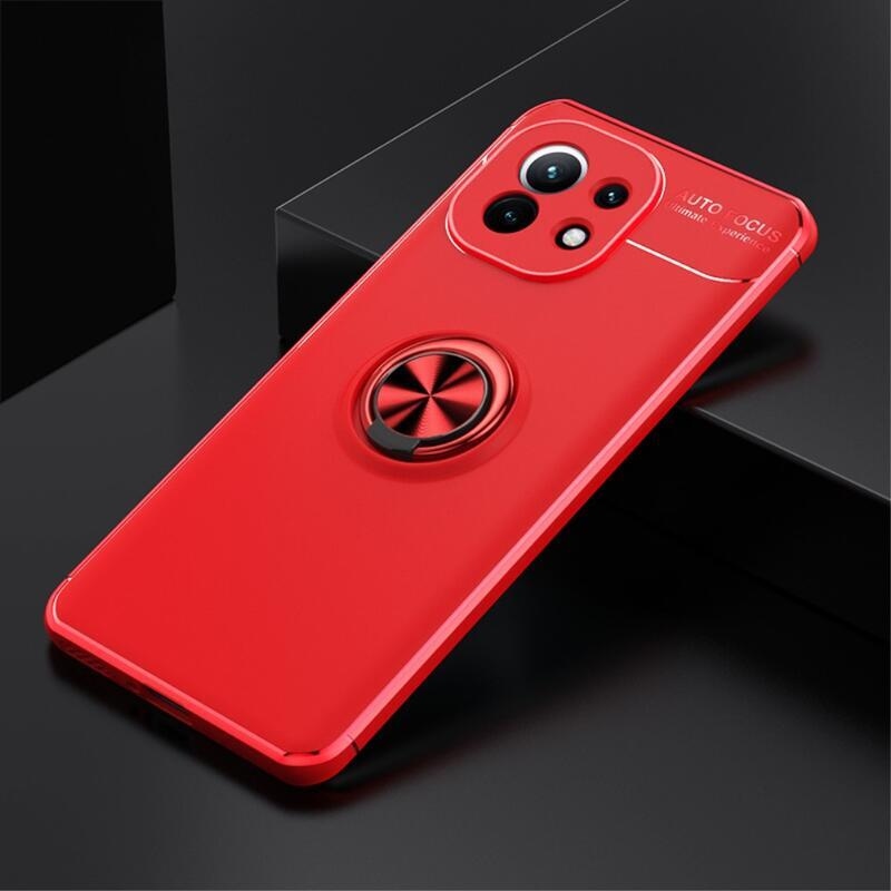 Gyűrűs zselés tok ujjgyűrűvel Xiaomi Mi 11-hez - piros