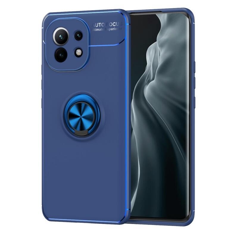 Gyűrűs zselés tok ujjgyűrűvel Xiaomi Mi 11-hez - kék
