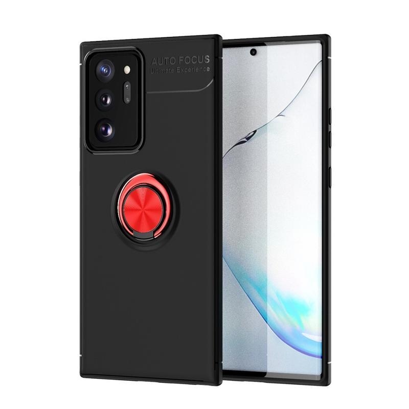 Gélálló tok ujjgyűrűvel a Samsung Galaxy Note 20 Ultra készülékhez - fekete/piros