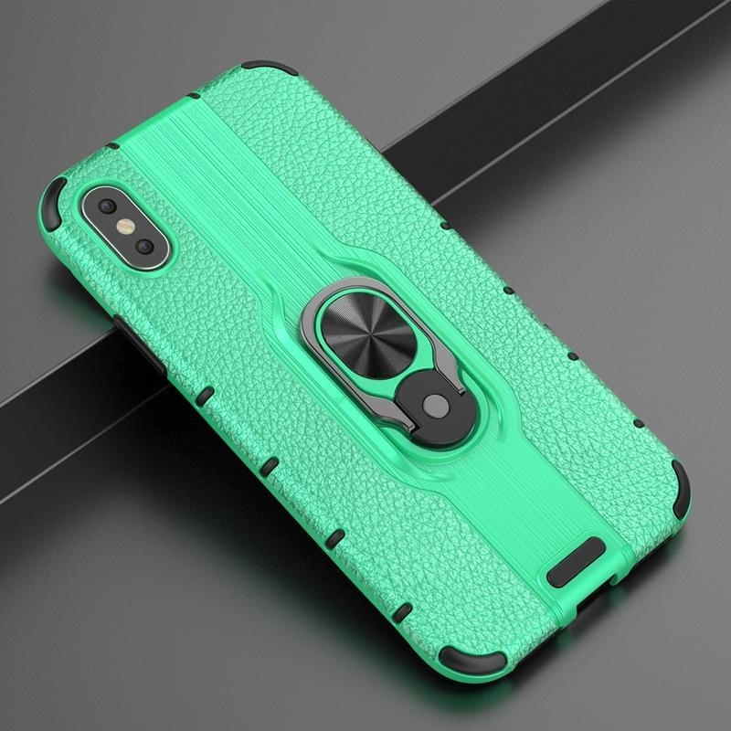 Gyűrűs hibrid borítás ujjgyűrűvel iPhone XS készülékhez - zöld