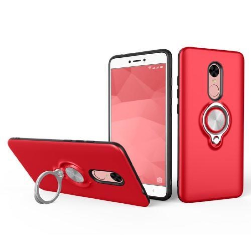Gyűrűs hibrid tartós tok Xiaomi Redmi Note 4X-hez - piros