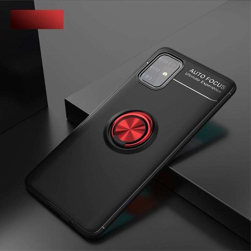 Gyűrűálló zselés tok ujjgyűrűvel Samsung Galaxy M31s készülékhez - fekete/piros