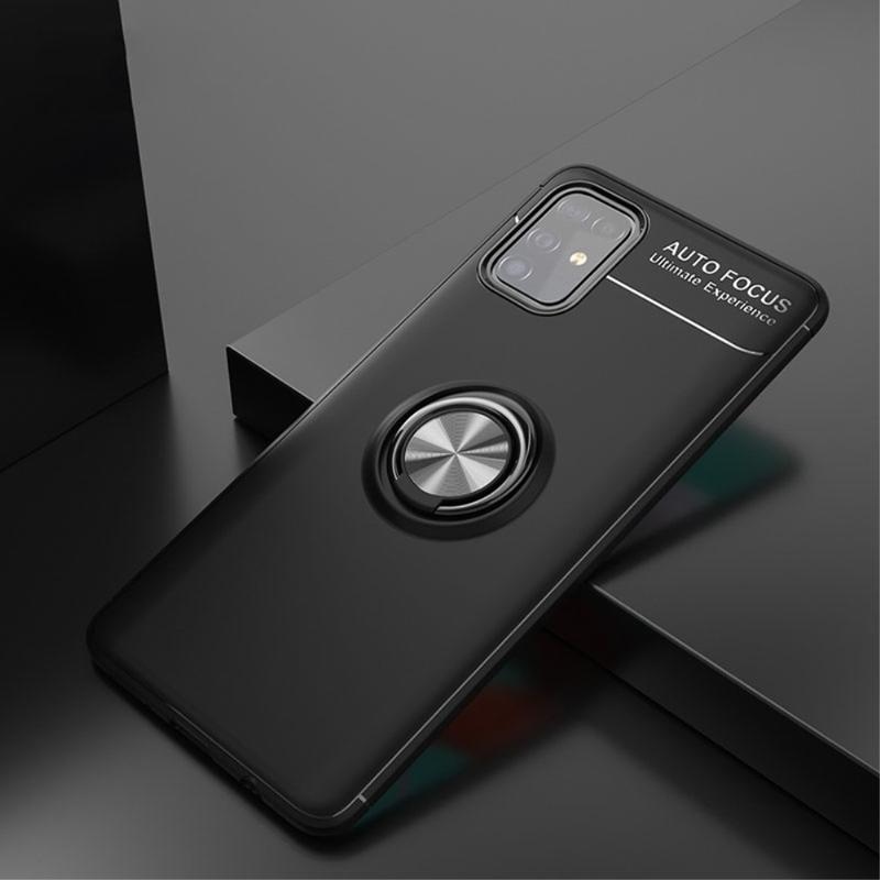 Gyűrűálló zselés tok ujjgyűrűvel Samsung Galaxy M31s készülékhez - fekete