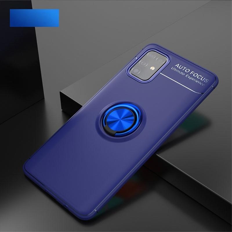 Gyűrűálló zselés tok ujjgyűrűvel Samsung Galaxy M31s készülékhez - kék