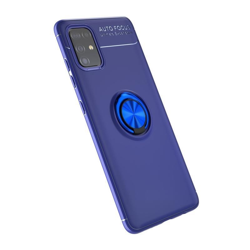 Gyűrűálló zselés tok ujjgyűrűvel Samsung Galaxy M31s készülékhez - kék