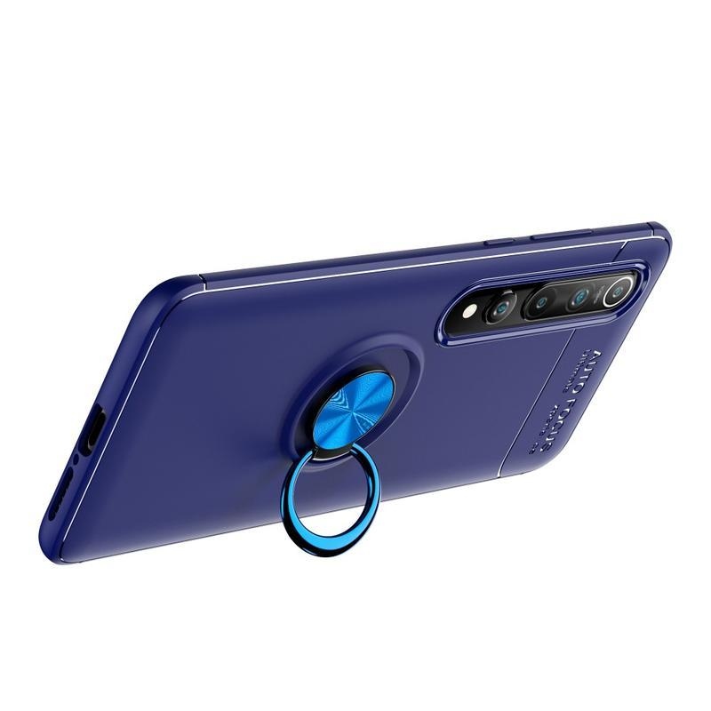 Gyűrűálló zselés tok ujjgyűrűvel Xiaomi Mi 10/Mi 10 Pro készülékhez - kék