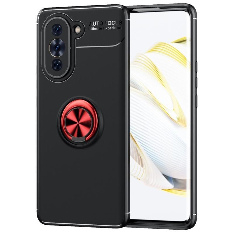 Ring Tartós zselés tok ujjmarkolattal a Huawei Nova 10 készülékhez - fekete/piros színben