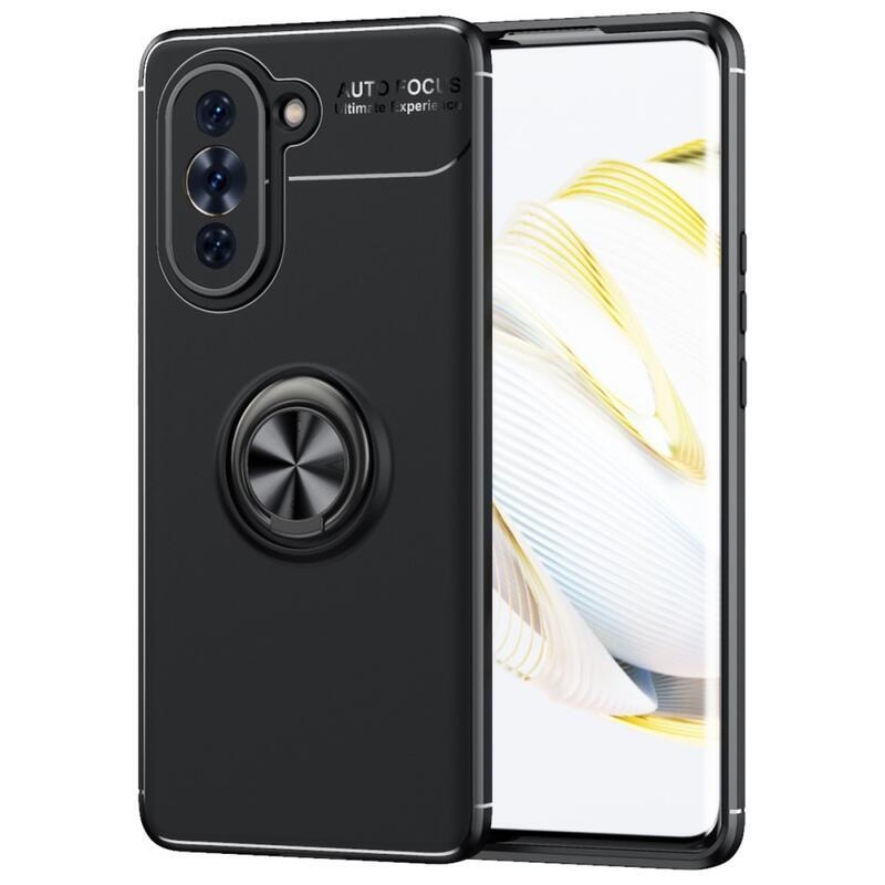 Gyűrűs tartós zselés tok ujjbeggyel a Huawei Nova 10 készülékhez - fekete