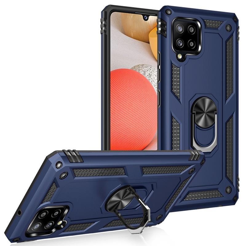 Gyűrűálló hibrid borítás Samsung Galaxy A42 5G készülékhez - kék