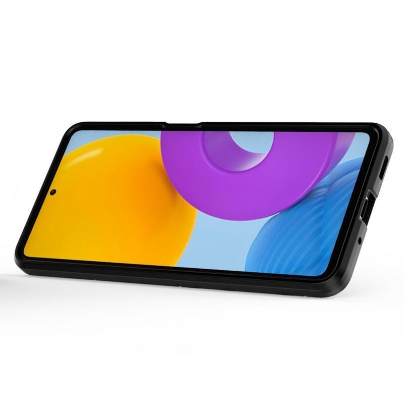 Gyűrűálló hibrid borítás ujjbeggyel Samsung Galaxy M52 5G-hez - kék
