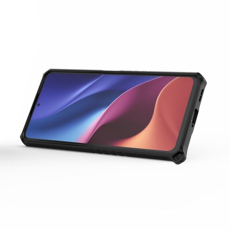 Gyűrűálló hibrid borítás ujjmarkolattal a Xiaomi Poco F4 5G készülékhez - szürke