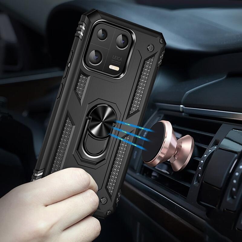 Gyűrűs tartós hibrid borítás fogantyúval a Xiaomi 13-hoz - fekete