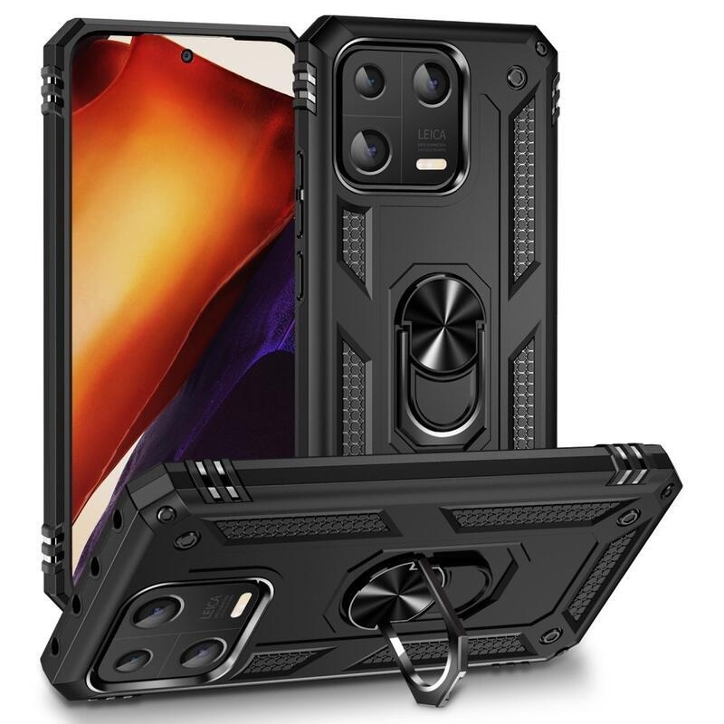 Gyűrűs tartós hibrid borítás fogantyúval a Xiaomi 13-hoz - fekete