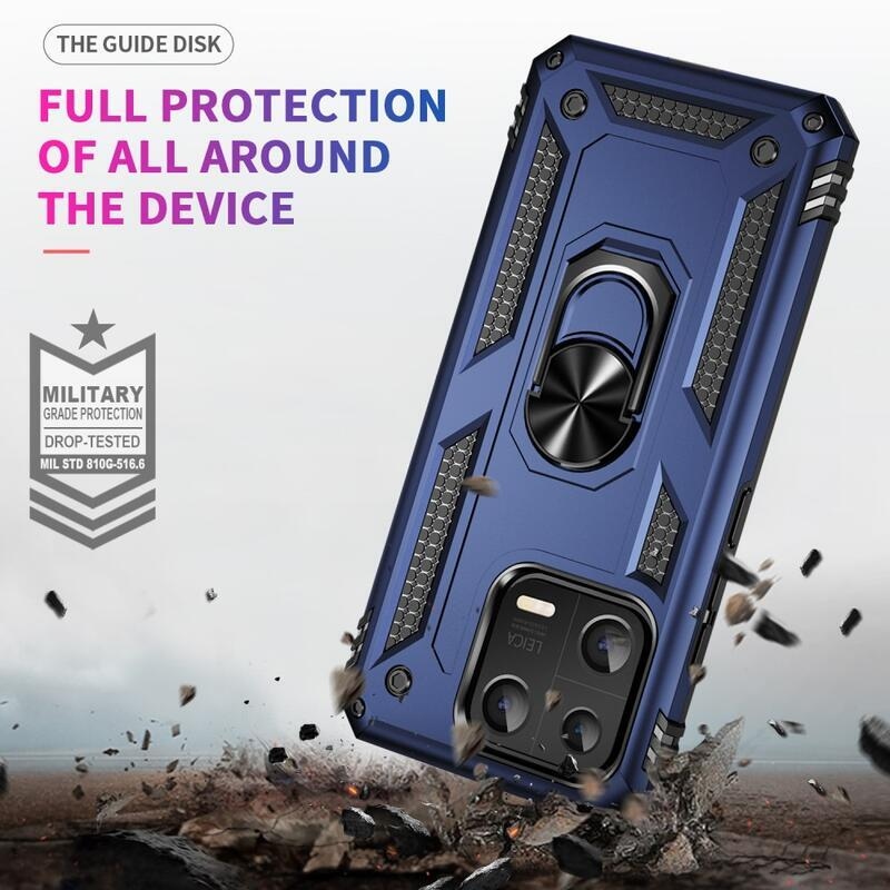 Gyűrűs tartós hibrid borítás fogantyúval Xiaomi 13 - kék