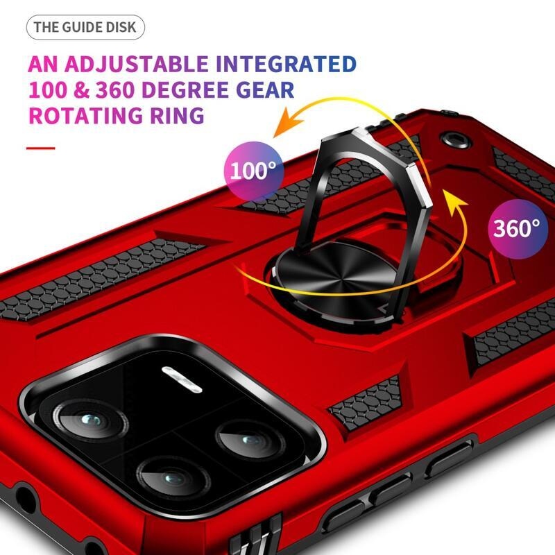 Gyűrűs tartós hibrid borítás fogantyúval Xiaomi 13 Pro-hoz - piros
