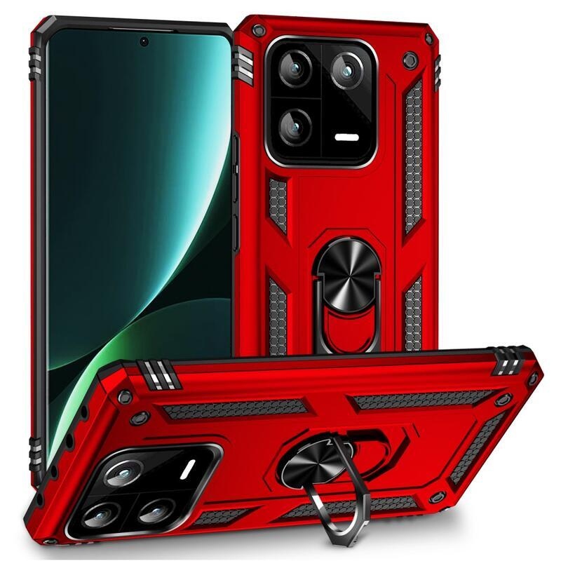 Gyűrűs tartós hibrid borítás fogantyúval Xiaomi 13 Pro-hoz - piros