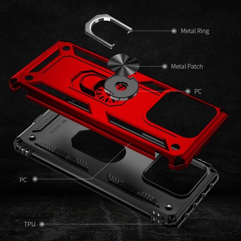 Gyűrűs tartós hibrid borítás fogantyúval Xiaomi 13 Pro-hoz - piros