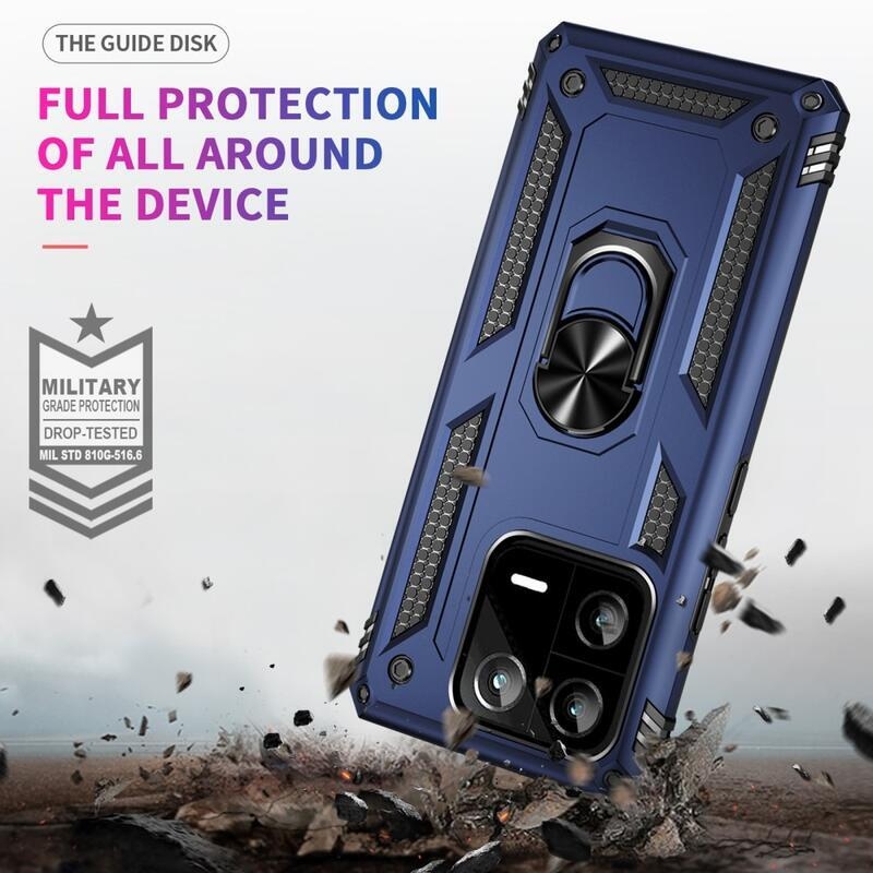 Gyűrűs tartós hibrid borítás fogantyúval Xiaomi 13 Pro-hoz - kék