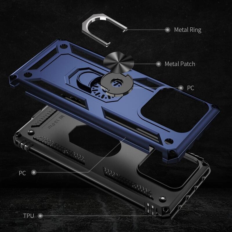 Gyűrűs tartós hibrid borítás fogantyúval Xiaomi 13 Pro-hoz - kék