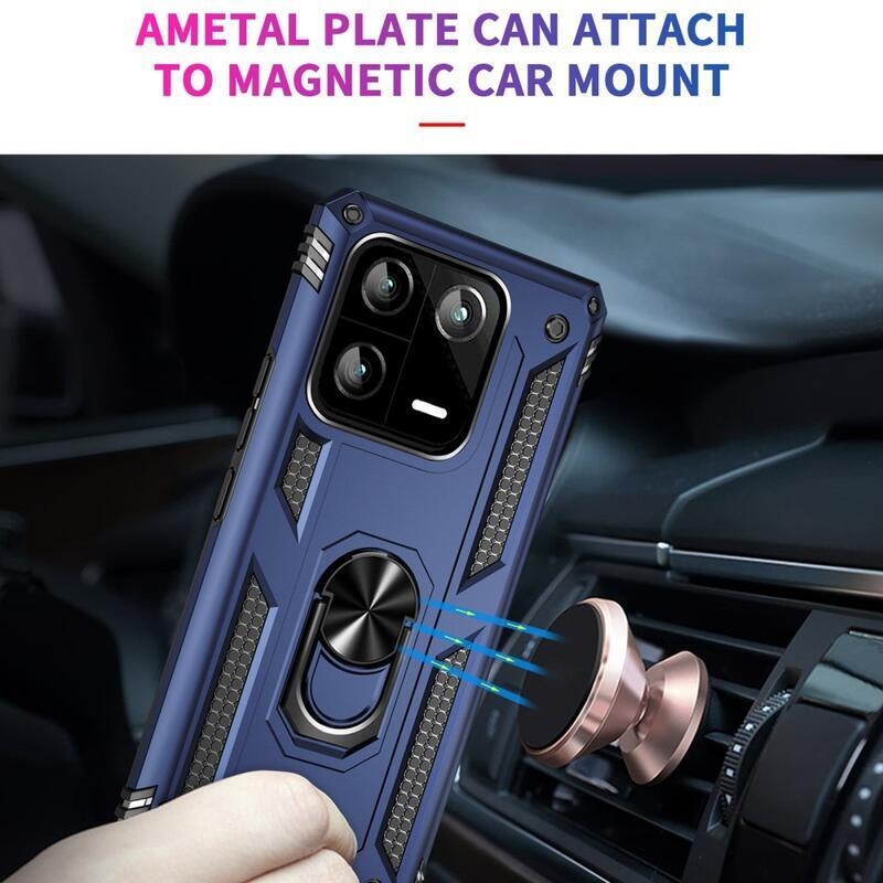 Gyűrűs tartós hibrid borítás fogantyúval Xiaomi 13 Pro-hoz - kék