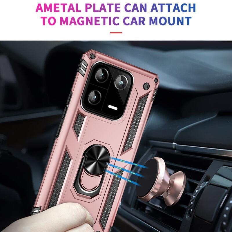 Gyűrűs tartós hibrid borítás fogantyúval a Xiaomi 13 Pro-hoz - rózsa arany