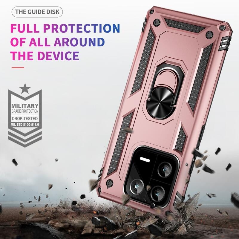 Gyűrűs tartós hibrid borítás fogantyúval a Xiaomi 13 Pro-hoz - rózsa arany