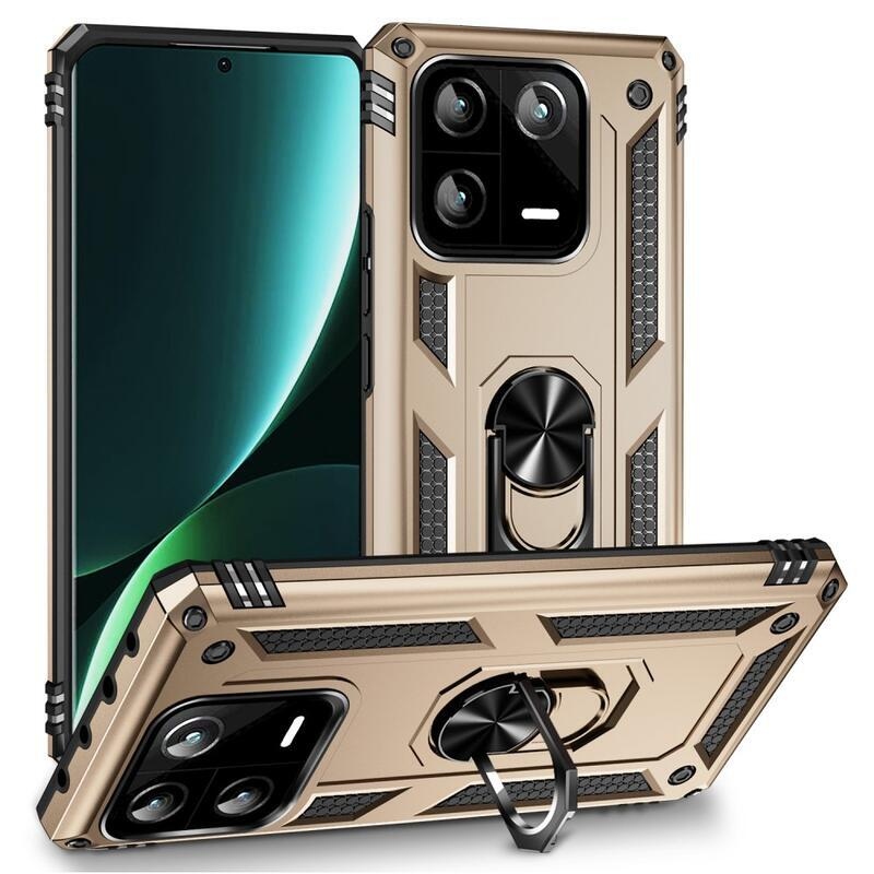 Gyűrűs tartós hibrid borítás fogantyúval Xiaomi 13 Pro-hoz - arany színben