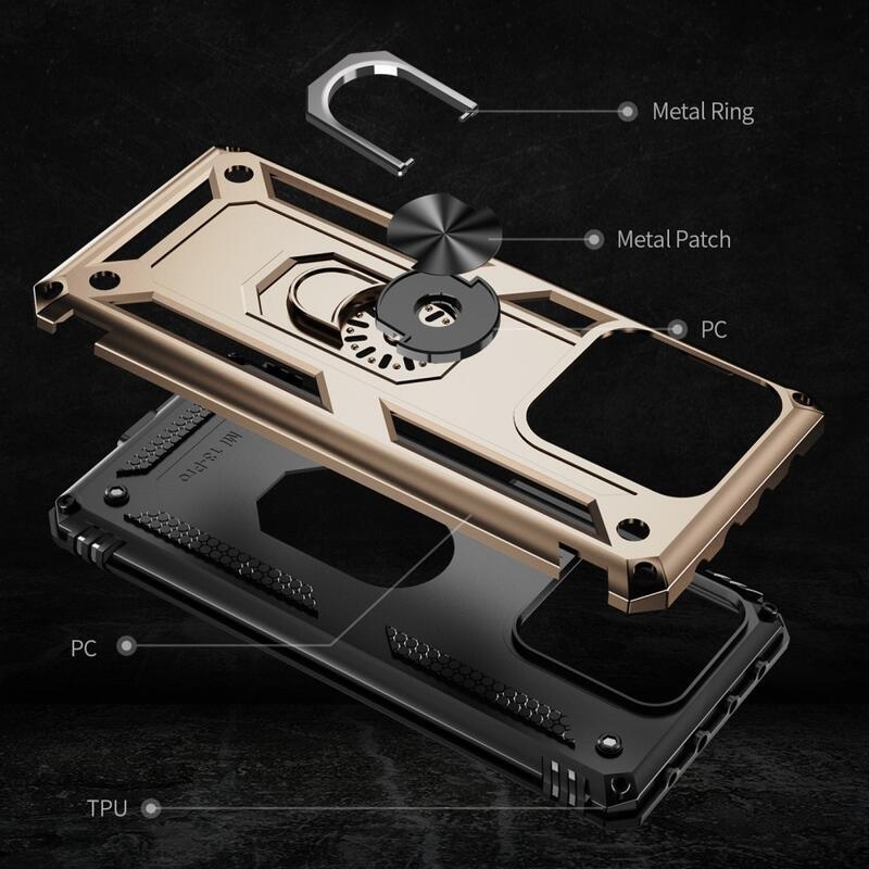 Gyűrűs tartós hibrid borítás fogantyúval Xiaomi 13 Pro-hoz - arany színben