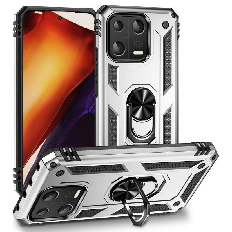 Gyűrű tartós hibrid borítás fogantyúval Xiaomi 13 - ezüst