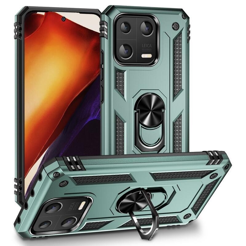 Gyűrűs tartós hibrid borítás fogantyúval Xiaomi 13 - zöld