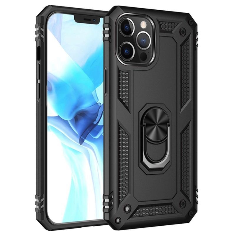 Ring Tartós hibrid borítás ujjmarkolattal iPhone 12 Pro Max készülékhez - Fekete