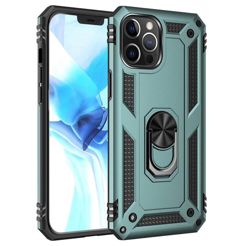 Ring Tartós hibrid borítás ujjmarkolattal iPhone 12 Pro Max készülékhez - zöld