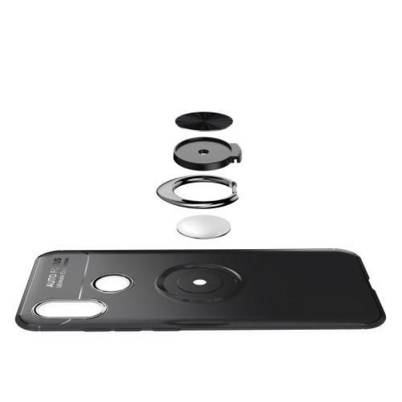 Gyűrűs szilikon tok ujjgyűrűvel a Xiaomi Mi A2-hez - fekete/kék