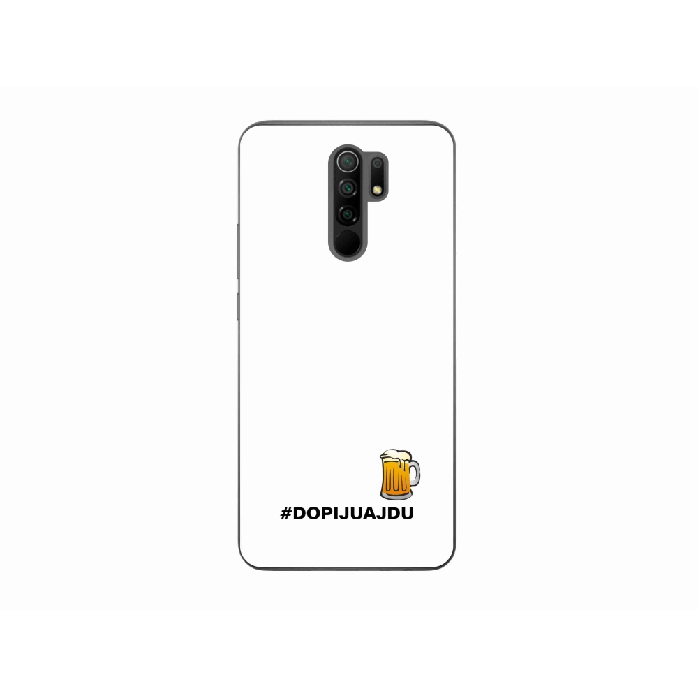 Gél borító mmCase a Xiaomi Redmi 9 - sör motívum 1 fehér háttérrel