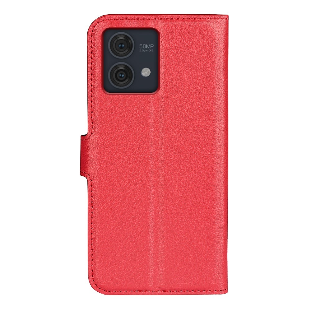 Litchi könyv tok a Motorola Moto G84 5G-hez - piros színű