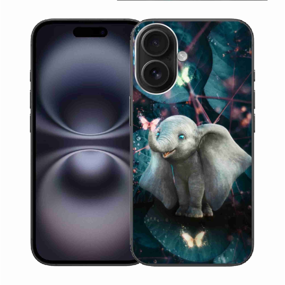 Gél borítás mmCase iPhone 16 készülékhez - aranyos elefánt