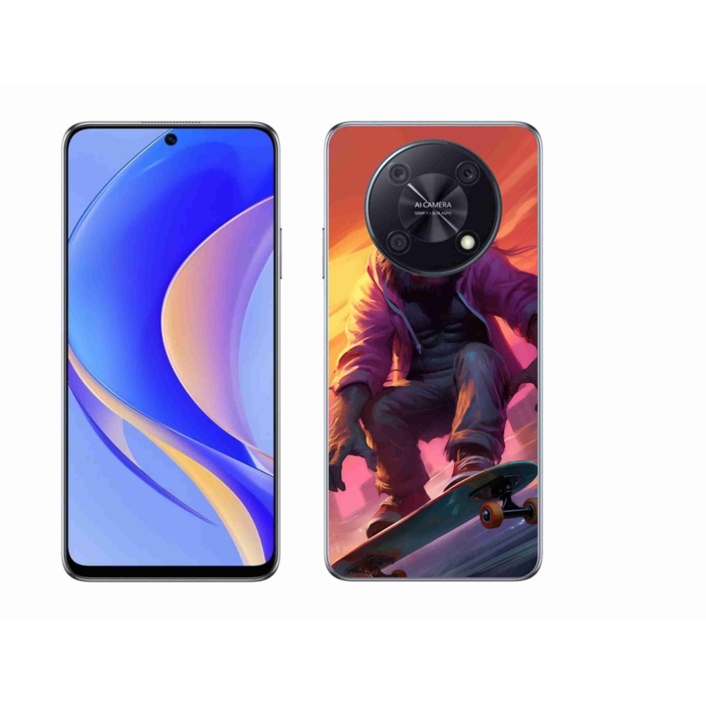 Gél borítás mmCase a Huawei Nova Y90-hez - gorilla a gördeszkán