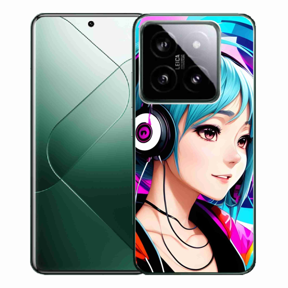 Gél borítás mmCase a Xiaomi 14 Pro - lány fejhallgatóval