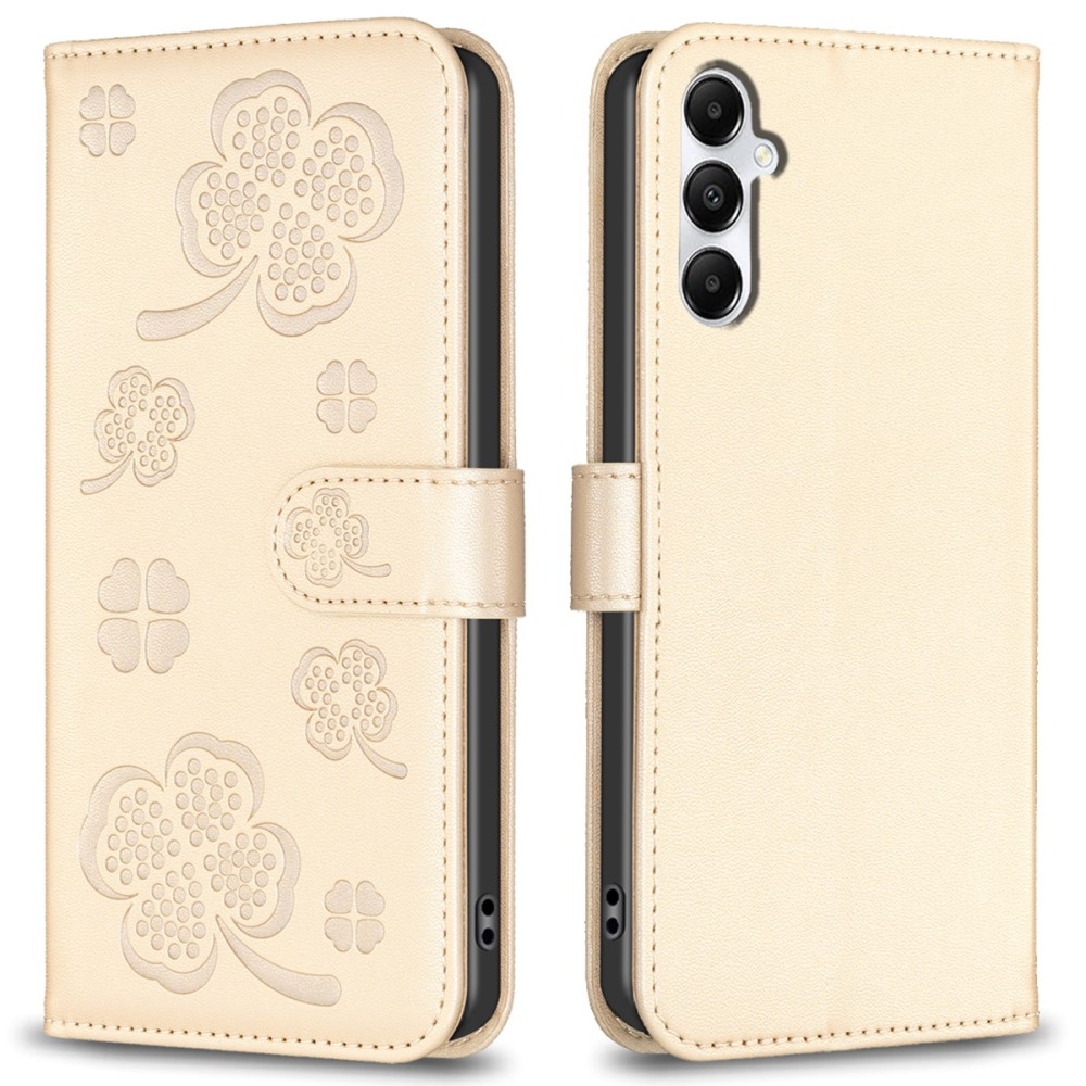 Clover könyv tok Samsung Galaxy A56 5G-hez - arany színű