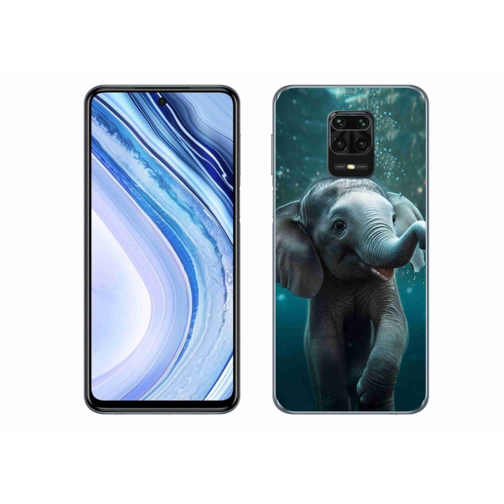 Gél borítás mmCase a Xiaomi Redmi Note 9S számára - elefánt a víz alatt