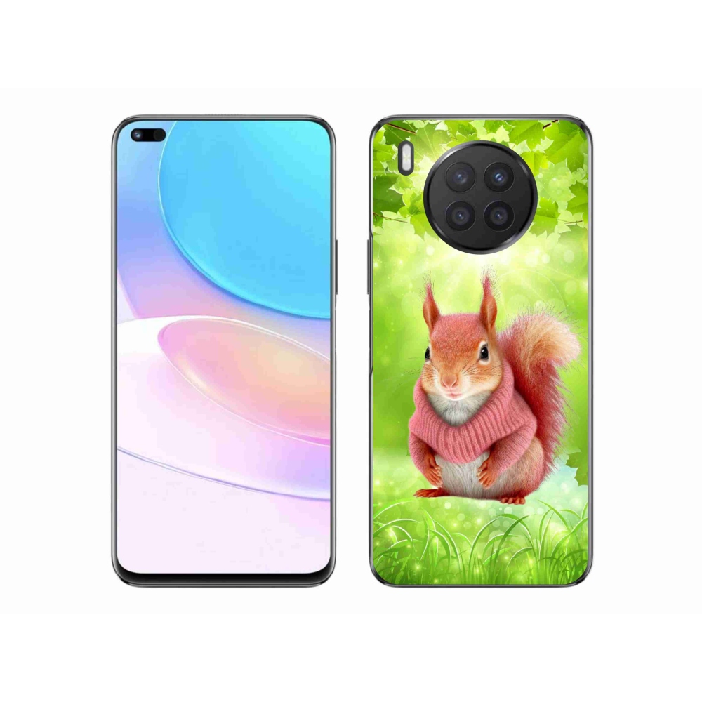Gél borítás mmCase a Huawei Nova 8i számára - mókus pulóverben