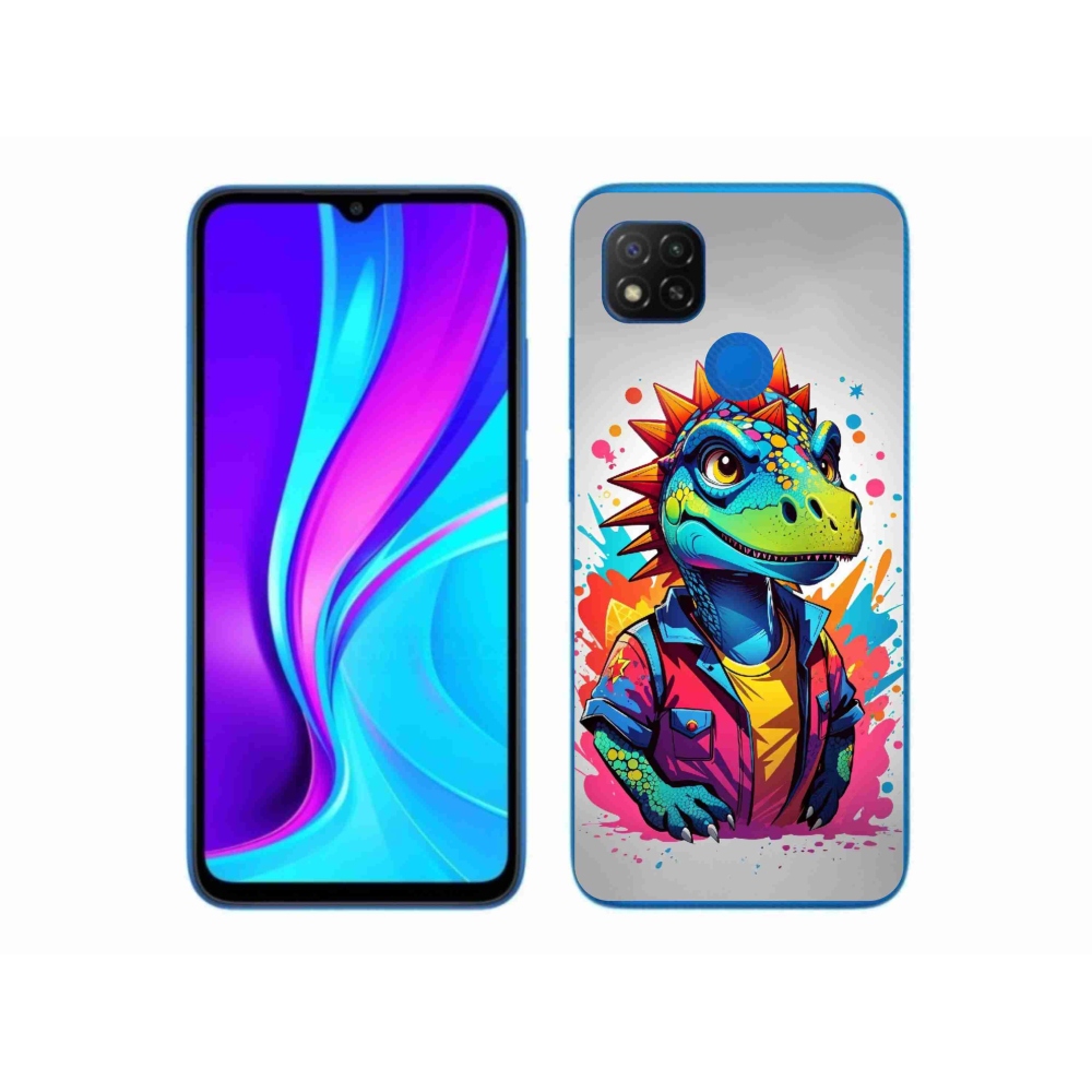 Gél borítás mmCase a Xiaomi Redmi 9C-hez - színes dinoszaurusz