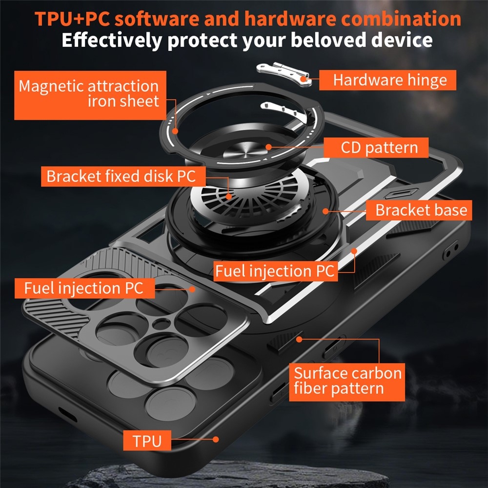 Robusztus, tartós burkolat MagSafe-vel a Xiaomi Poco F8 Ultra 5G-n - fekete