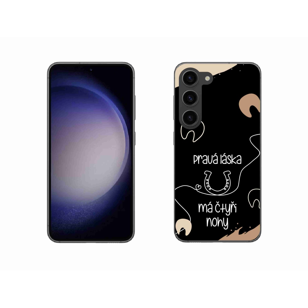Gél borítás mmCase Samsung Galaxy S23 5G - ló motívum fekete háttérrel