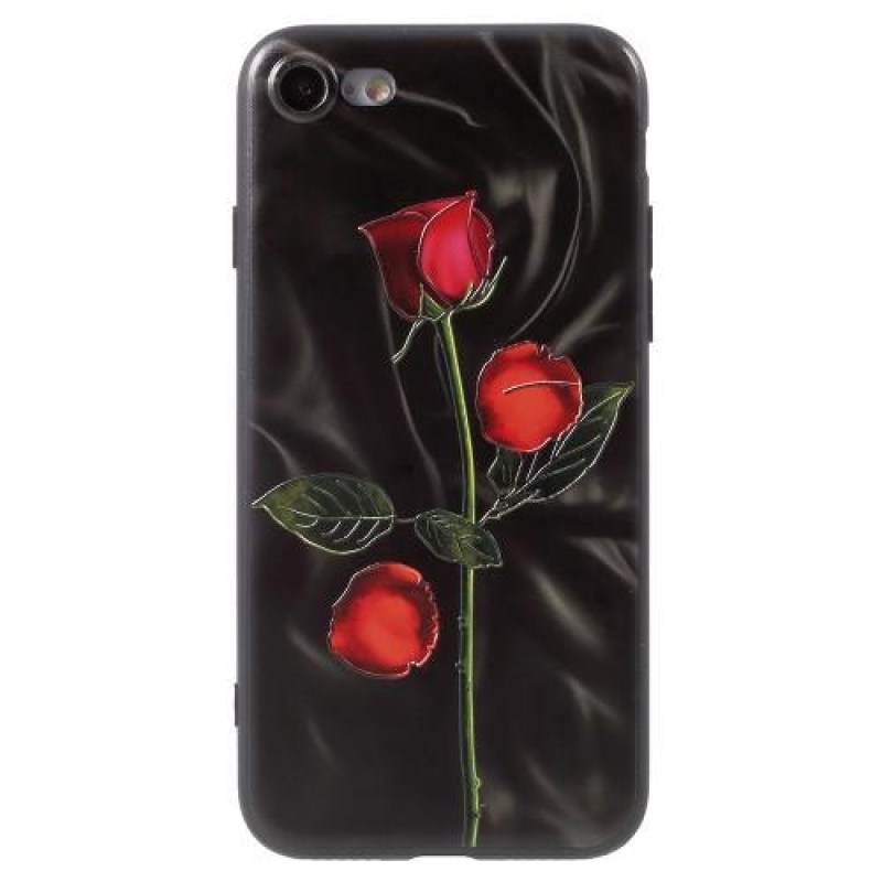 Rózsaszín zselés tok iPhone 7 és iPhone 8 készülékhez - fekete háttér