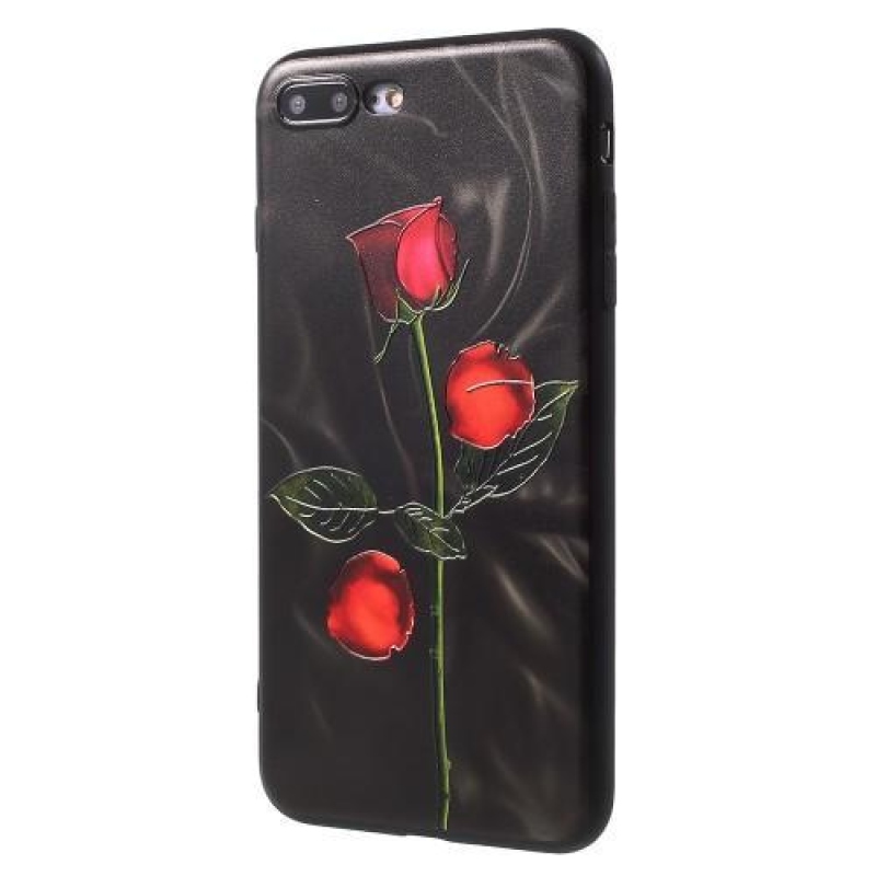 Rózsaszín zselés tok iPhone 8 Plus és iPhone 7 Plus készülékhez - fekete háttér