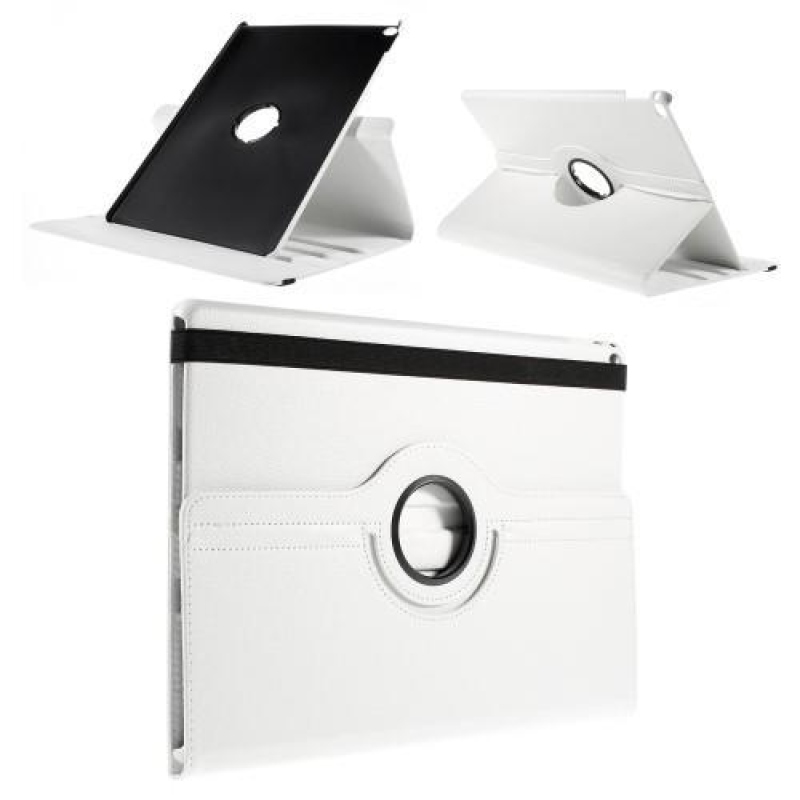 Rotary PU bőr tok forgatható rögzítéssel iPad Pro 12.9 (2017) - fehér