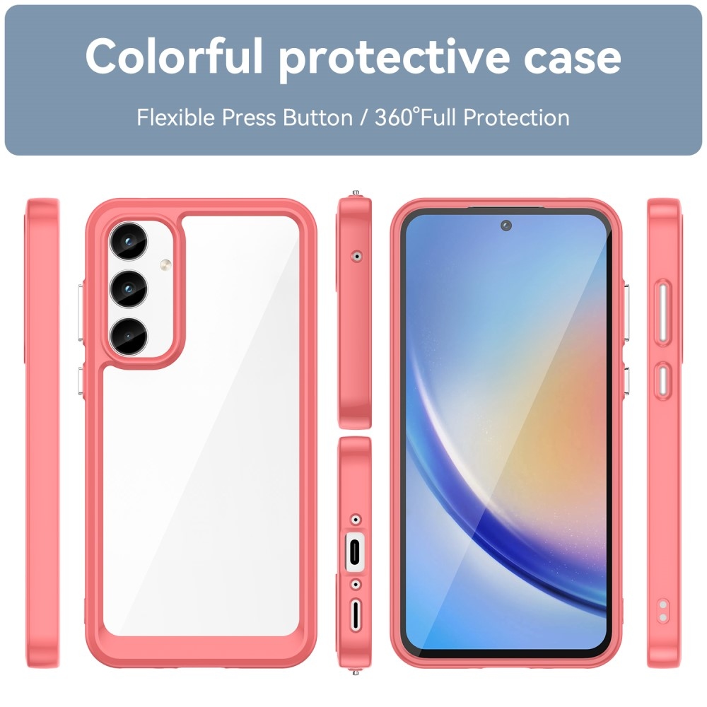 Gél tok kemény hátlappal Samsung Galaxy A35 5G készülékhez - piros