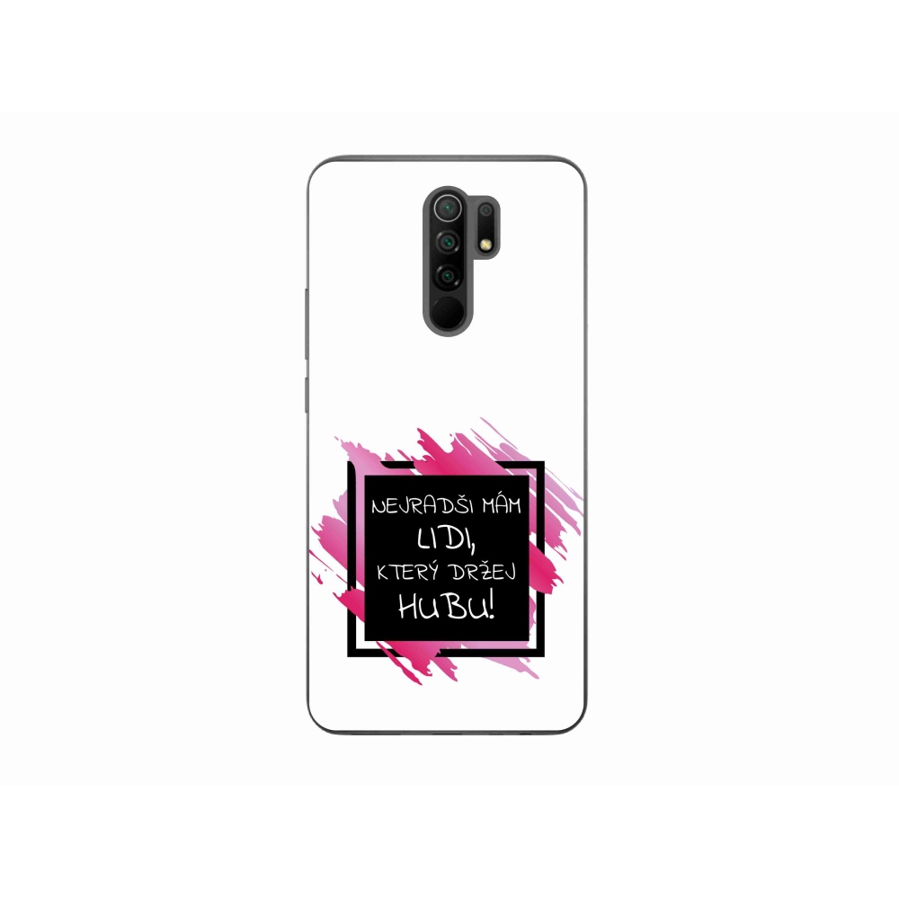 Gél borító mmCase a Xiaomi Redmi 9-hez - vicces szöveg 7 fekete és fehér háttérrel